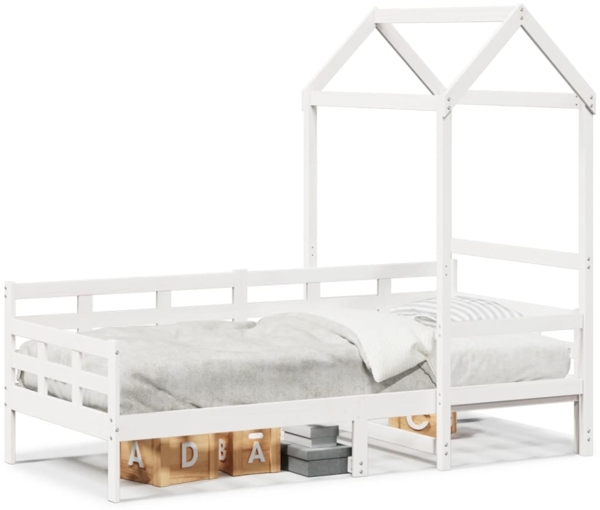 vidaXL Tagesbett mit Dach Weiß 80x200 cm Massivholz Kiefer 3282327