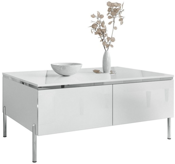 Lookway Couchtisch AURORA SILVER mit Stauraum (1x Tisch), Breite: 90 cm