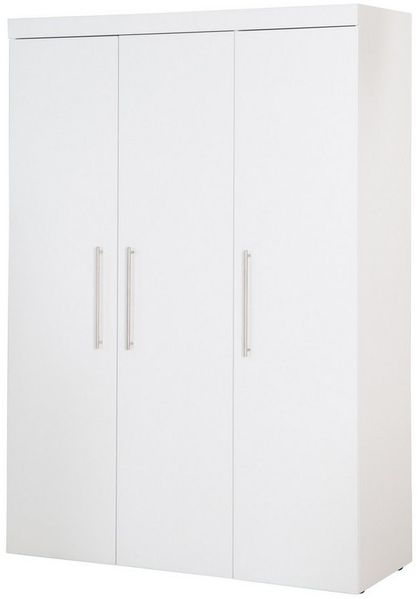 roba® Kinderkleiderschrank Kimi aus Holz - Weiß mit Griffen aus Metall Klassische und zeitlose Optik für Kinderzimmer - Made in Europe