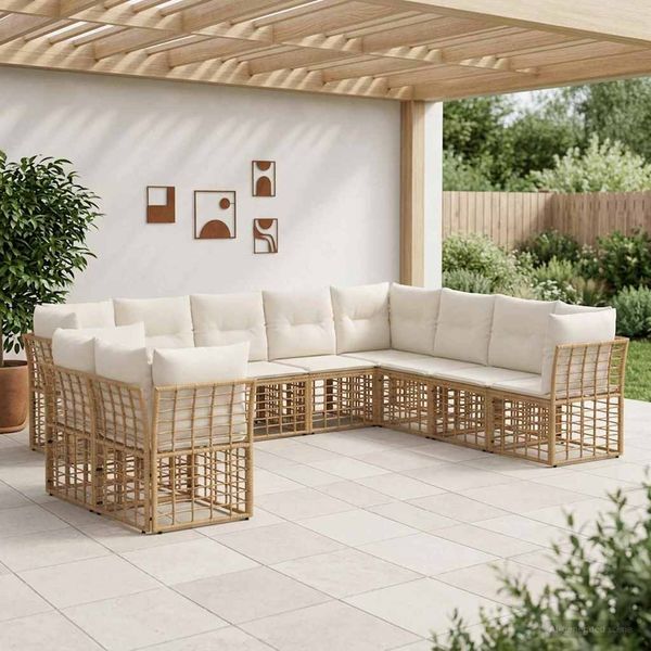 vidaXL Outdoor-Sofagarnitur Natur Polyester 3437504