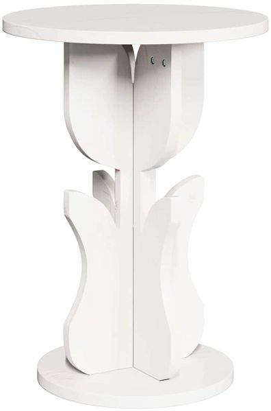 Couchtisch, Sofatisch Weiß 39,5 x 39,5 x 53,5 cm Massivholz Kiefer