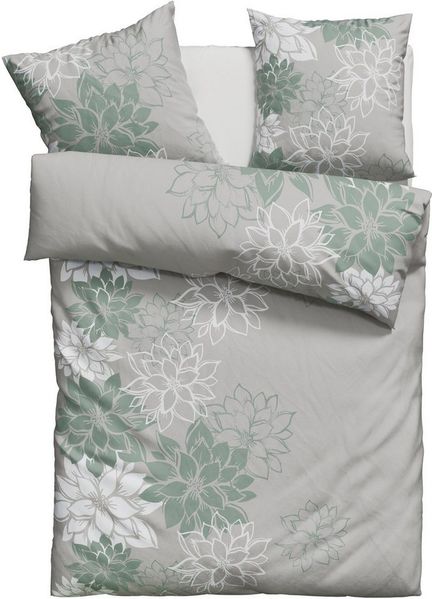Home affaire Bettwäsche Susan in Gr. 135x200 oder 155x220 cm, Linon, 2 teilig, in verschiedenen Qualitäten, romantische Bettwäsche mit Blumen
