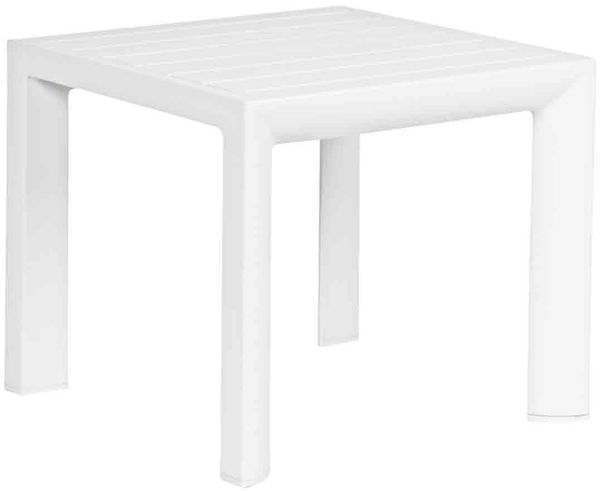Beistelltisch Cruise aus Aluminium, modern, weiß, quadratisch, Outdoor geeignet
