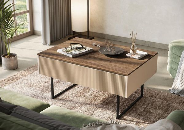 Compleo Couchtisch mit Schublade DENI, Modern Kaffeetisch für Wohnzimmer, 100 x 68 x 50 cm
