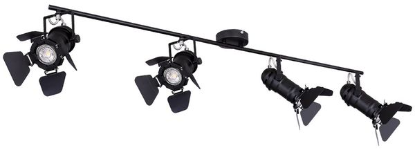 LED Deckenleuchte, Spots beweglich, schwarz, L 125 cm
