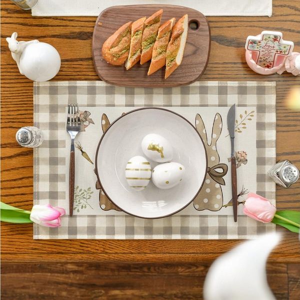 Minicloss Platzset Hasen Ostern 4er Set Platzsets, Saisonal Frühling Küche Tisch, (4-St), Dekoration Drinnen Urlaub Party Dekor 30x45cm
