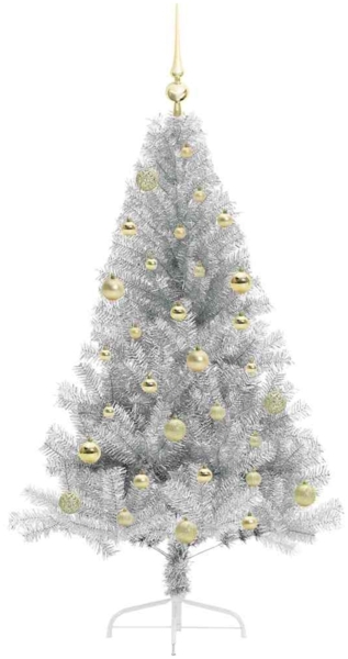 vidaXL Künstlicher vorbeleuchteter Weihnachtsbaum Silber 150 cm 3397197 Bild 3
