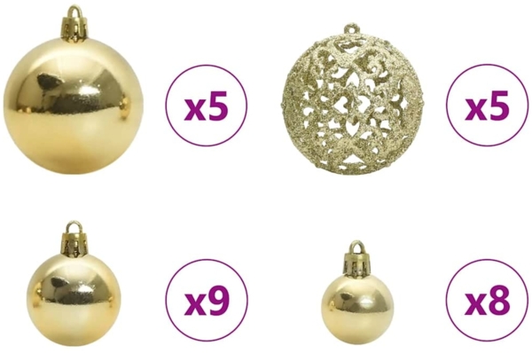 vidaXL Künstlicher vorbeleuchteter Weihnachtsbaum Silber 150 cm 3397197 Bild 7