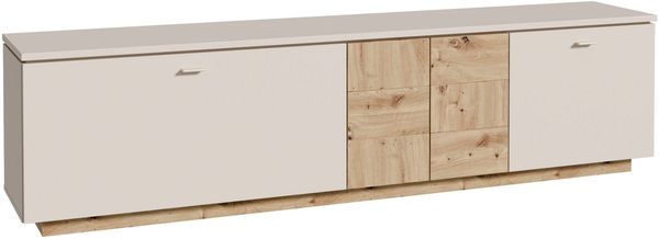 Forte Lowboard LOUOTO - Wohnzimmer Lowboard in Sand (U60)-Artisan Eiche (D78)