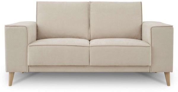 OTTO home 2-Sitzer Oland Skandi, weicher Chenille-Stoff, 164 cm, Wellenunterfederung, Skandi-Design, Massivholzfüße