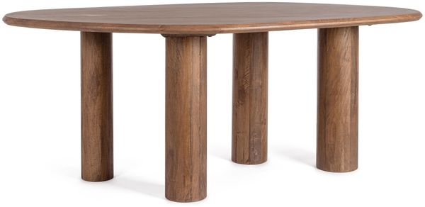 Esstisch Tansan aus Mangoholz, modern, organische Form, braun, 200 cm, für 6–8 Personen