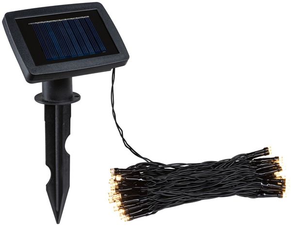 Solar LED Lichterkette Aurinka IP44 3000K 60x3lm Schwarz