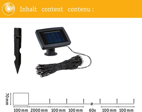 Paulmann Solar-Lichterkette Aurinka 8 m 60 LED warmweiß Bild 5