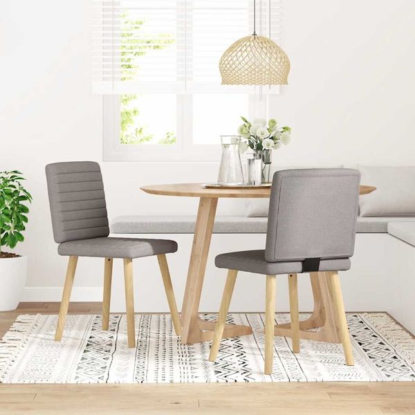 vidaXL Esszimmerstühle 2 Stk. Taupe Stoff 4101180