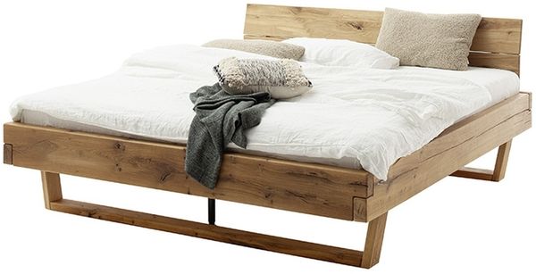 Massivholzbett >Avalon< 200x200 cm in Wildeiche, Massivholz - 213x90x213cm (BxHxT)