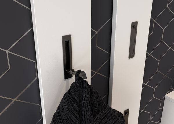 Germania Garderobenpaneel 3728-84, in Weiß, mit drei ausklappbaren Kleiderhaken aus Metall, 15 x 170 x 3 cm (BxHxT)