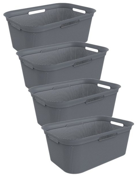 ROTHO Wäschekorb ROTHO Wäschekorb Brisen 4er-Set Wäschekorb 40l (Wäschekorbset, 4er-Set), Luftzirkulation innerhalb der Wäschebox Bild 4