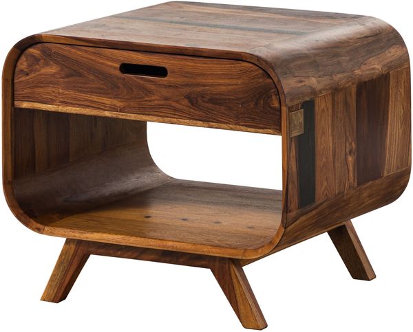 Couchtisch Sheesham 60x50x50 dunkelbraun lackiert MAILAND #230