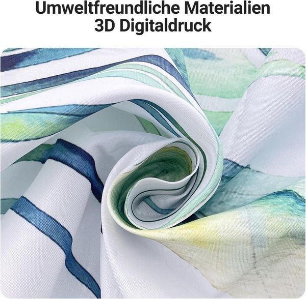 Duschvorhang 120x200 cm Grün Blätter Pflanze Polyester Textil Waschbar 1er Pack Bild 3