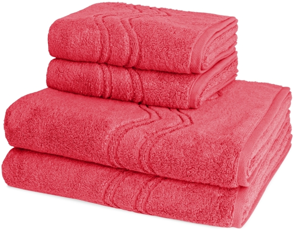 Ross Cashmere feeling 4 tlg. Frottier-Set - 2 X Handtuch (50 X 100cm), 2 X Duschtuch (75 X 140cm) - 520 g/m2 - Malve