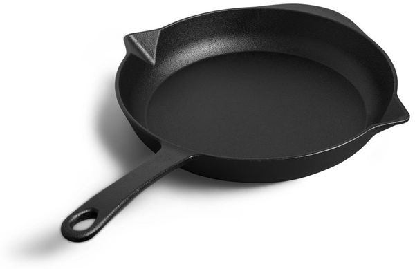 BURNHARD® Gusseisen Pfanne Ø30 cm, Bratpfanne, Pre-Seasoned - Für Gasgrill, Backofen und alle Herdarten inkl. Induktion - Schwarz - #946103