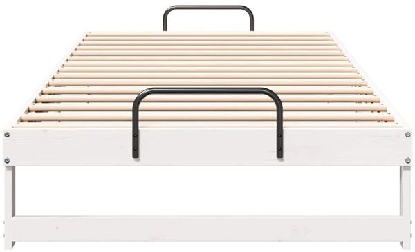 vidaXL Bettrahmen Weiß 100 x 200 cm Massives Kiefernholz 873143 Bild 5