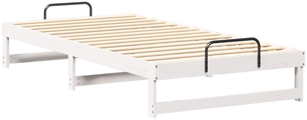 vidaXL Bettrahmen Weiß 100 x 200 cm Massives Kiefernholz 873143