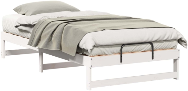 vidaXL Bettrahmen Weiß 100 x 200 cm Massives Kiefernholz 873143