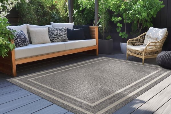 Kayoom Teppich Nibru 325, rechteckig, Höhe: 5 mm, Flachgewebe, In- und Outdoor geeignet, schnell trocknend