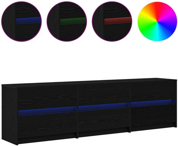 vidaXL TV-Einheiten 2 pcs Schwarz Eichen-Optik 180 x 34 x 50 cm 3385630