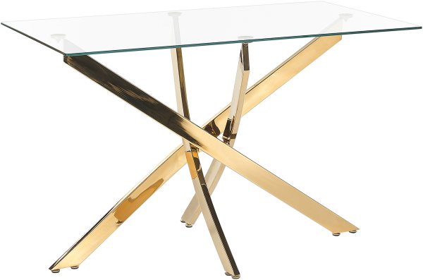 Esstisch Glas transparent gold 120 x 70 cm MARAMO