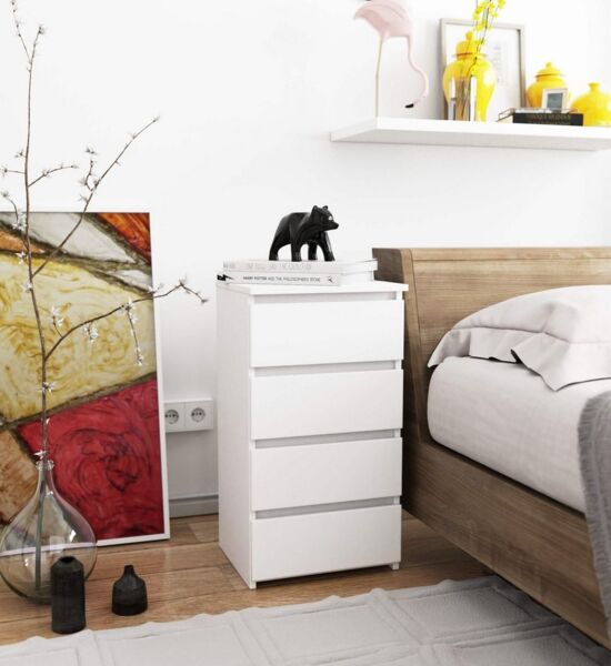 Raumhirsch Furniture Kommode mit 4 Schubladen 40 cm breit Holz Schrank, Highboard / Kommode 40 cm, Sideboard Organizer für jeden Raum