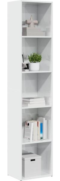 vidaXL Bücherregal Hochglanz-Weiß 40x30x189 cm Holzwerkstoff 858313