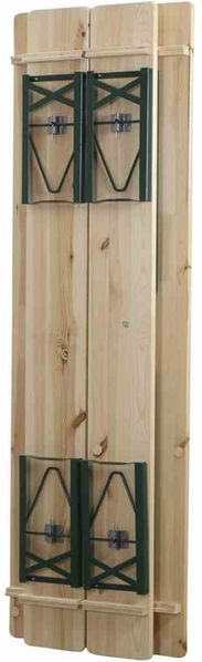 Fun Star Festzeltgarnitur, 3-teilig, klappbar, Holz natur / Stahl grün, 220 x 50 x 79 cm Bild 5