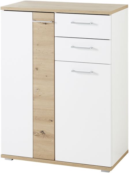 Schuhschrank >SIGNO II< (BxHxT: 80x106x38 cm) in Artisan/Weiß aus MDF Bild 3
