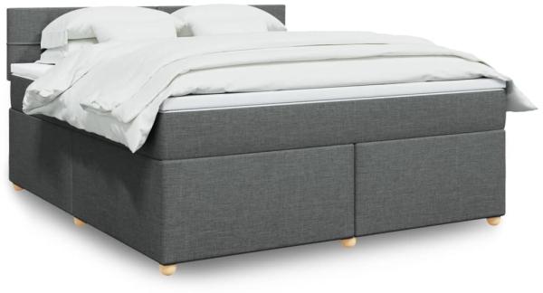 vidaXL Boxspringbett mit Matratze Dunkelgrau 180x200 cm Stoff 3289060