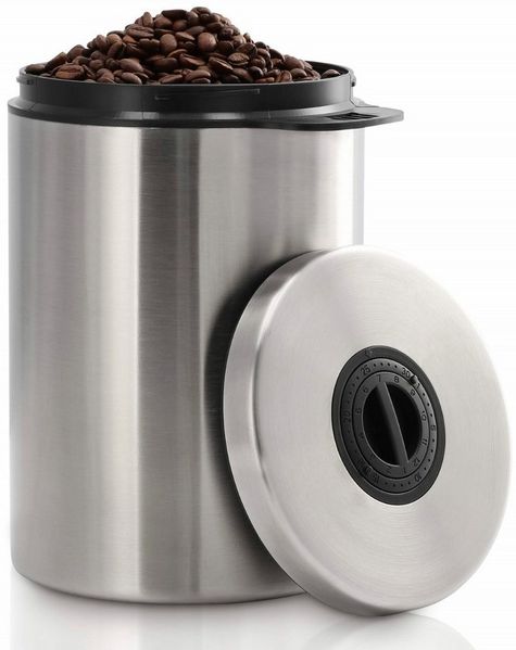 Xavax Kaffeedose Kaffeedose Edelstahl 1kg Luftdicht Behälter Silber, Edelstahl, (1x Vorratsbehälter), Vorratsdose Behälter Dose für Kaffeebohnen Kaffeepulver Lebensmittel