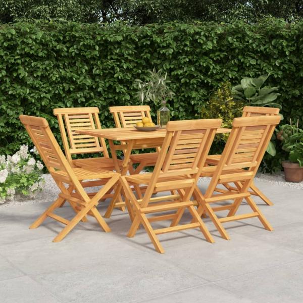 vidaXL 7-tlg. Garten-Essgruppe Massivholz Teak 3155000