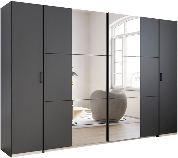 rauch Schwebetürenschrank Kleiderschrank Drehtürenschrank Schrank Garderobe KRONACH (in 3 Ausstattungen BASIC/CLASSIC/PREMIUM, Breiten 225/268/311/354 cm) Kombischrank optional mit 1 oder 2 Spiegel viele Böden MADE IN GERMANY