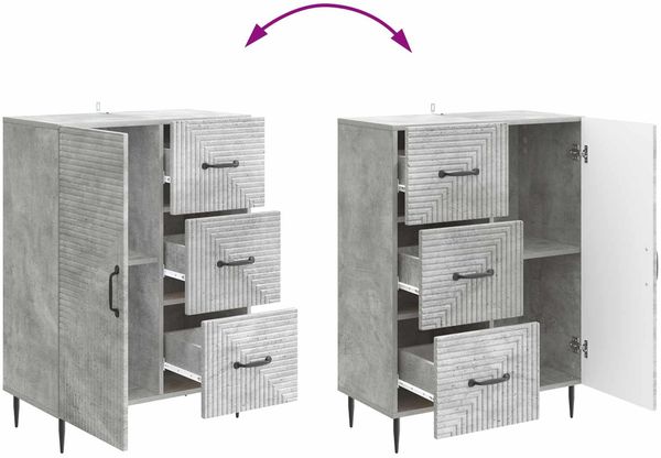 vidaXL Sideboard Betongrau 66 x 34,5 x 89,5 cm Holzwerkstoff 894858 Bild 10