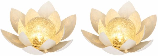 2er Set LED Solarleuchte, Lotusblume, D 27,6 cm