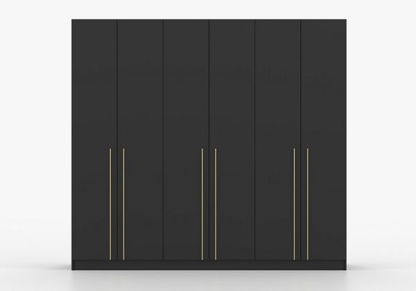 MOEBLO Drehtürenschrank Glamy 6D (Moderner 6-türiger Kleiderschrank mit viel Stauraum, vier Kleiderstangen, Einlegeböden – Ideal für Schlafzimmer, Ankleidezimmer, Schrank Garderobe Drehtürenschrank) (BxHxT): 230 cm x 210 cm x 57 cm Bild 4
