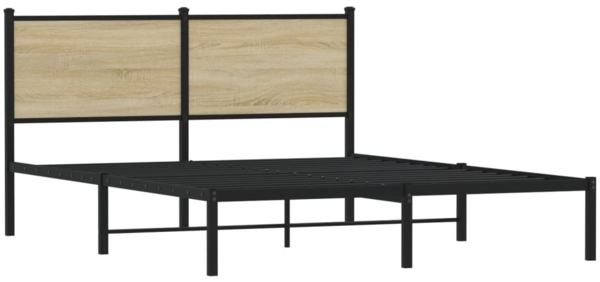 vidaXL Metallbett ohne Matratze Sonoma-Eiche 140x200 cm 4007717