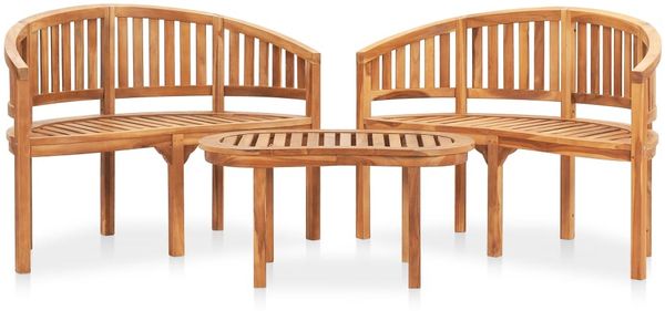 vidaXL 3-tlg. Garten-Lounge-Set Massivholz Teak 3059966