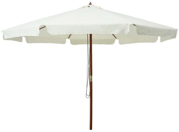 vidaXL Sonnenschirm mit Holzmast 330 cm Sandweiß 47212