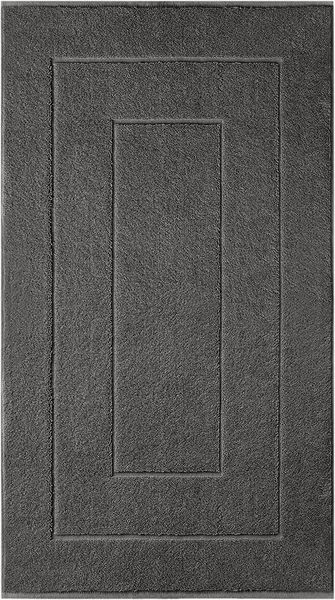 Lashuma Badematte London, Höhe 5 mm, schnell trocknend, Frottee, rechteckig, Baumwoll Duschvorleger 50x80 cm dunkelgrau
