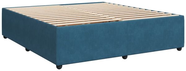 vidaXL Boxspringbett mit Matratze Blau 200x200 cm Samt 3290146 Bild 10