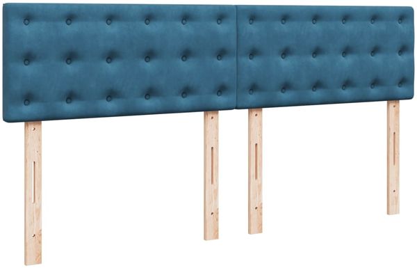 vidaXL Boxspringbett mit Matratze Blau 200x200 cm Samt 3290146 Bild 9