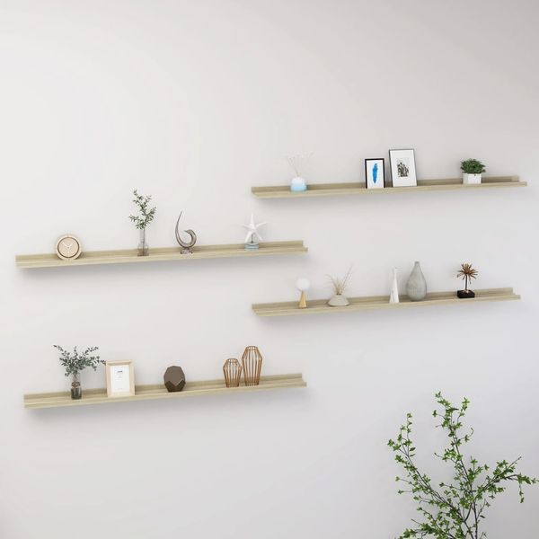 vidaXL Wandregale 4 Stk. Sonoma-Eiche 115x9x3 cm 326688