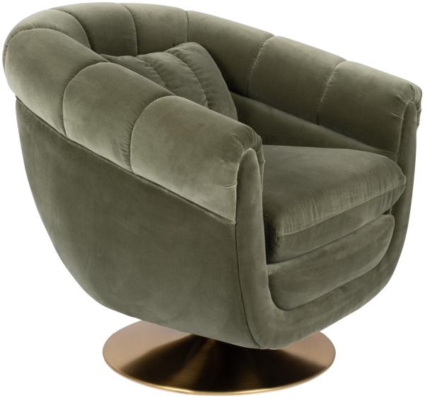 Drehbarer Lounge Sessel MEMBER Samtstoff OLIVE von DutchBone